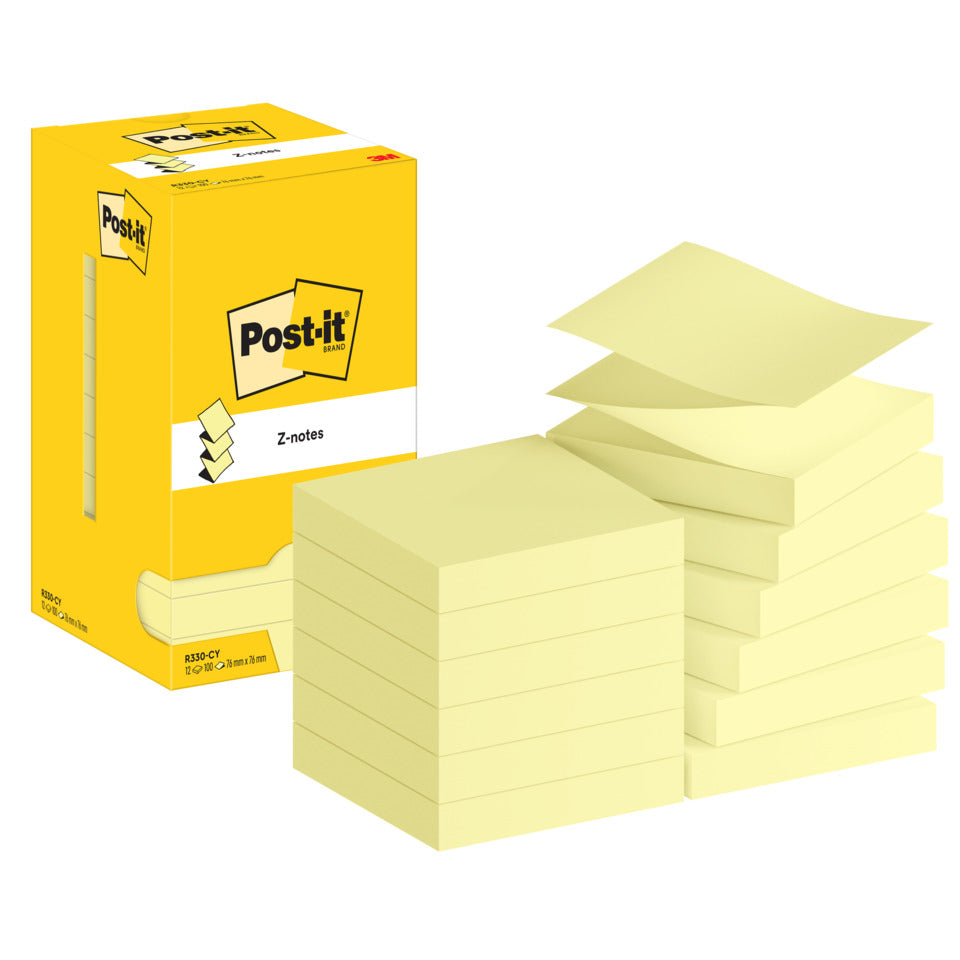 Haftnotizblock Z-Notes, 127 x 76 mm, gelb, 12 x 100 Blatt POST-IT R350 CY POST-IT R350 CY 76x127mm