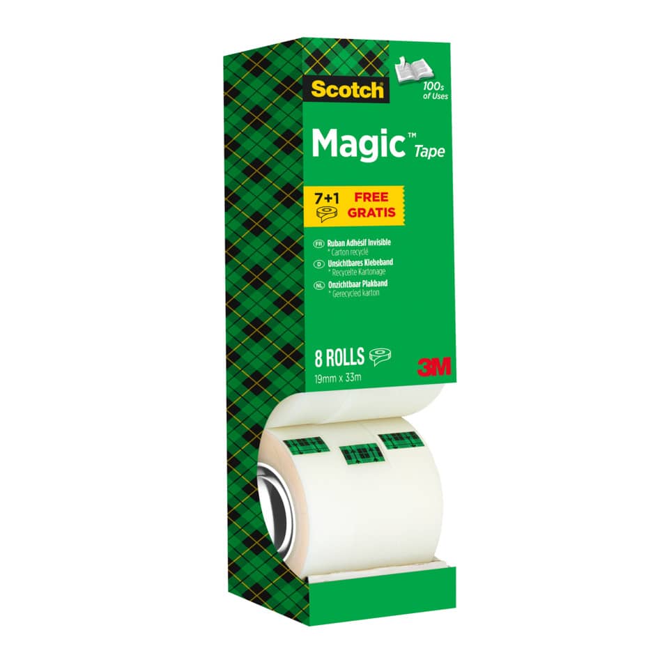 Klebeband Magic™ Promotion, Naturfasern, unsichtbar, beschriftbar, 19 mm x 33 m, 8 Rollen SCOTCH 8-1933R8