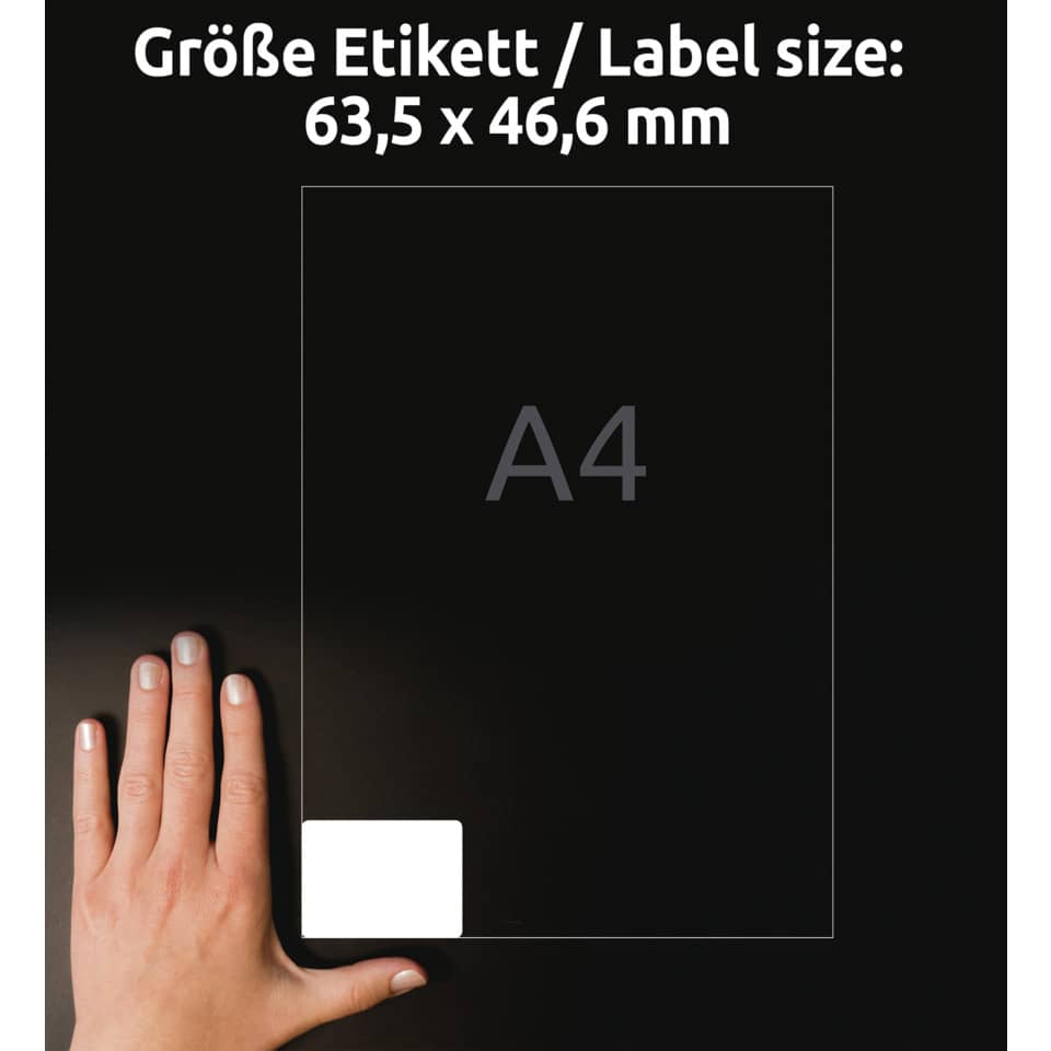 Universaletiketten ablösbar, 63,5x46,6mm, 540 Stück, weiß AVERY ZWECKFORM L6025REV-25 ZWECKFORM L6025REV-25 450ST