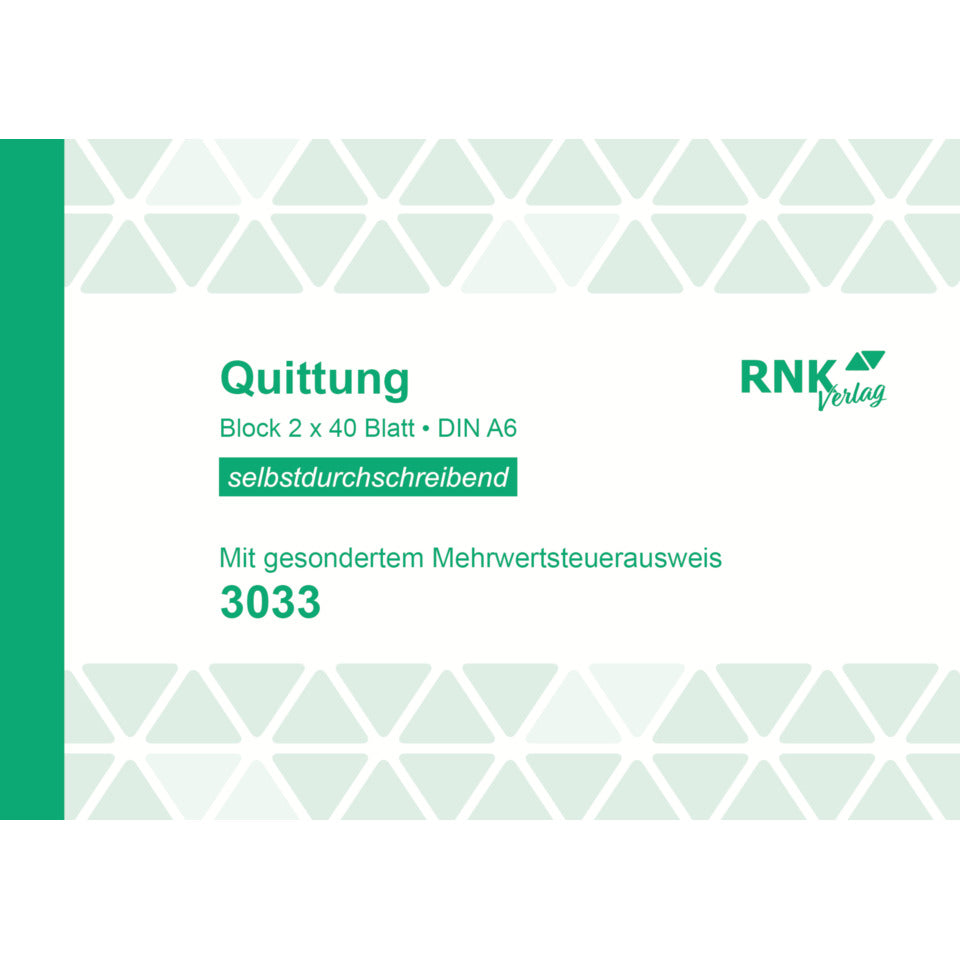 Quittungsblock - SD, A6, 2x40 Blatt RNK 3033 RNK 3033 2x40BL