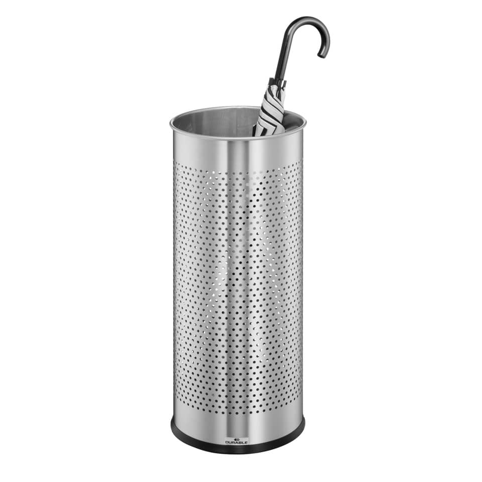 Schirmständer Edelstahl 28,5L rund, Perforationsring, silber DURABLE 3371 23 DURABLE 3371 23 Edelstahl