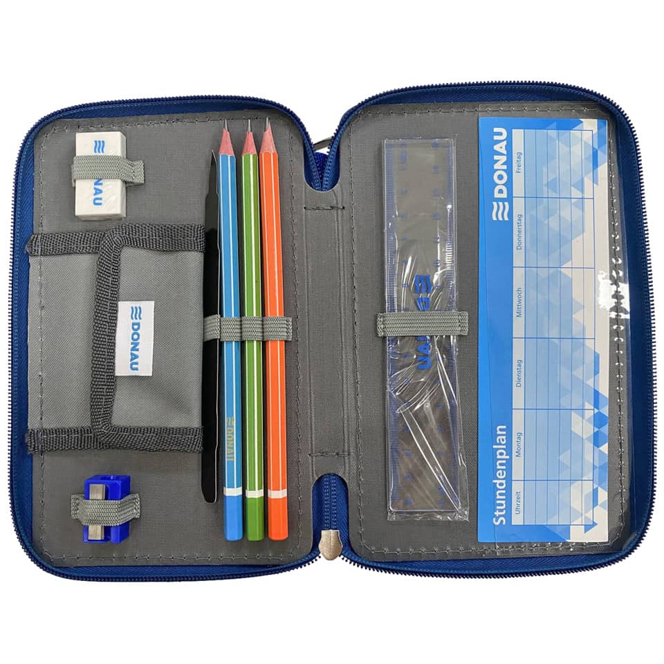 Schüleretui Alpakas, 3-Stock, gefüllt DONAU 6776100-18 DONAU 6776100-18  gefüllt