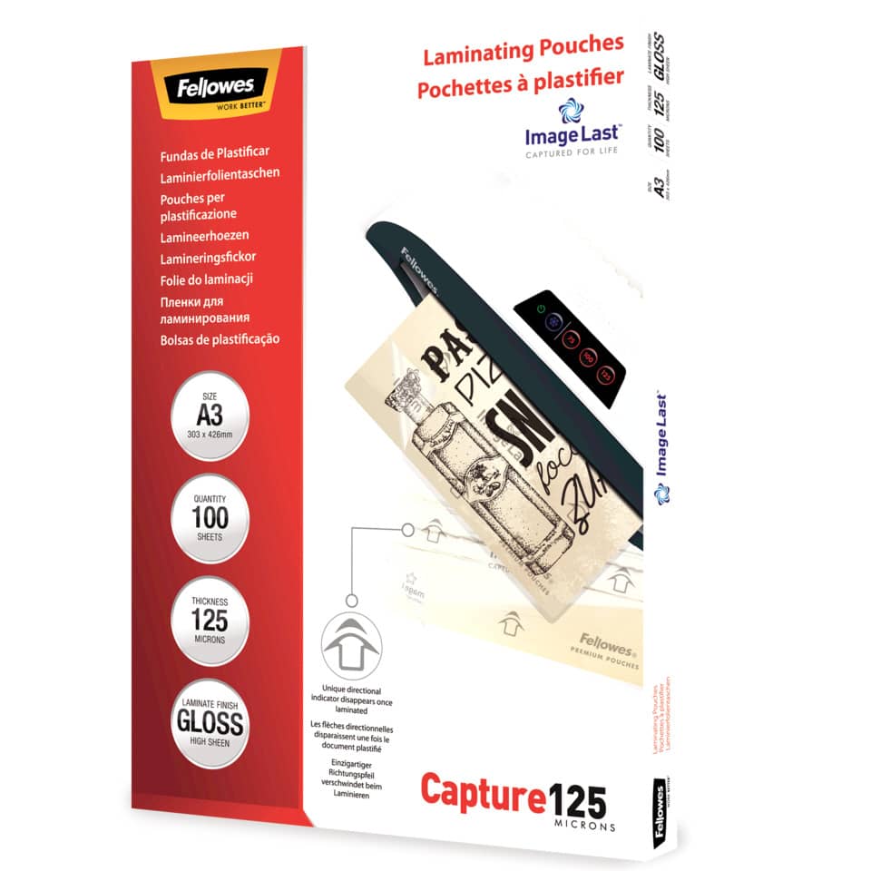 Laminierhülle Capture, A3, 125 µm, glänzend, 100 Stück FELLOWES 5307506 FELLOWES 5307506 glänzend