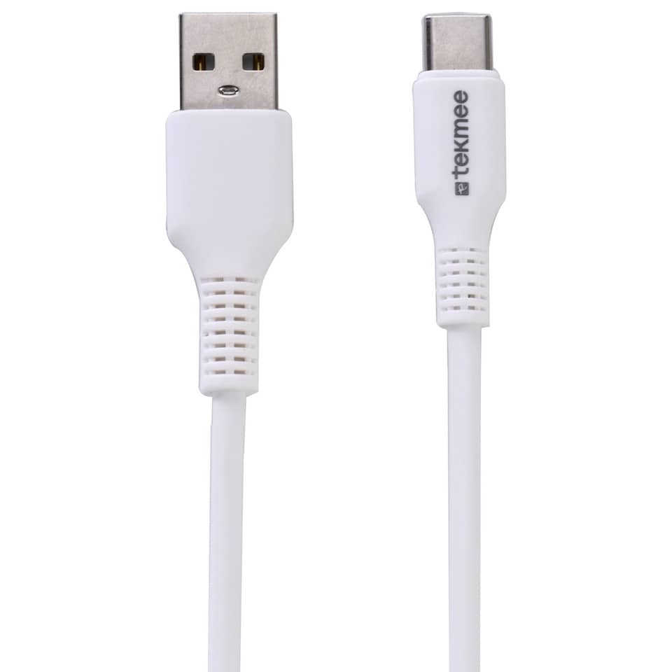 Ladekabel USB-A/USB-C, Nylon, weiß TEKMEE 40430170 TEKMEE 40 43 01 70