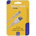 Ladekabel USB-A/Lightning, Nylon, weiß TEKMEE 40430169 TEKMEE 40 43 01 69