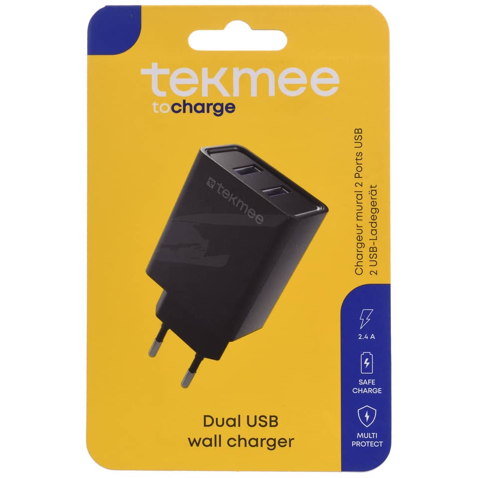 Ladeadapter 2x USB-A, schwarz TEKMEE 40430186 TEKMEE 40 43 01 86