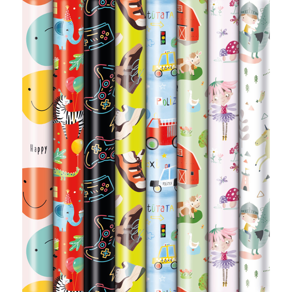 Geschenkpapierrolle 2mx70cm Kinder sortiert   9A9123 ZÖWIE 33013 6A6223 ZÖWIE 33013 6A6223 4A4223
