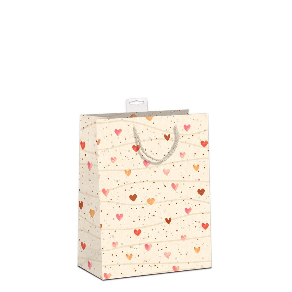 Geschenktragtasche Herzen, 23x18x10cm, Zuckerrohrpapier SKORPION 7549-2302-M SKORPION 7549-2302-M 23x18x10cm