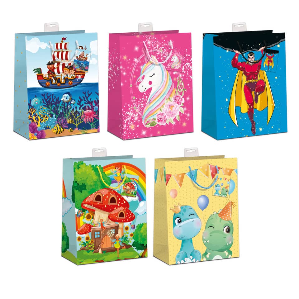 Geschenktragtasche Kind, 32x26x12cm, sortiert SKORPION 9975-0012-L SKORPION 9975-0012-L 32x26x12cm
