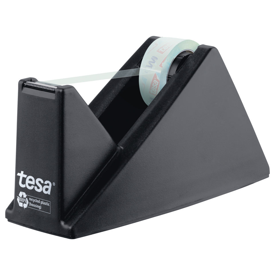 Tischabroller tesafilm® Eco & Crystal Easy Cut Economy+1 Rolle, 10mx19mm, schwarz TESA 59045-00000-01 TESA 59045-00000-01 19mm x10m Desk Disp.