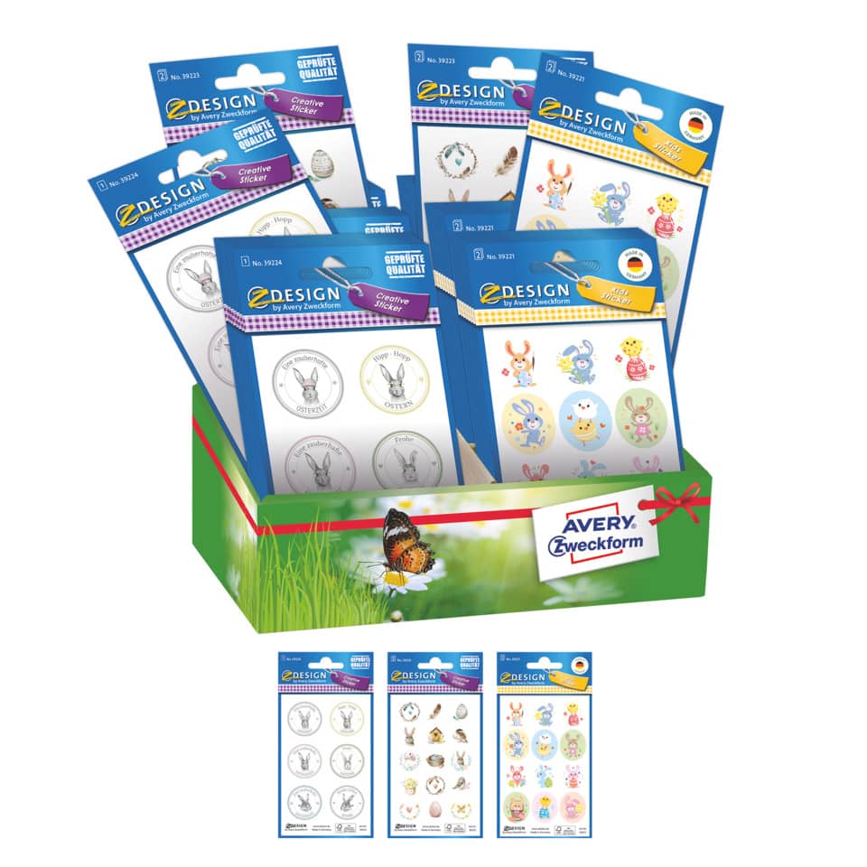 Oster Dekorsticker, sortiert AVERY ZWECKFORM 39225 AVERY ZWECKFORM 39225 im Display