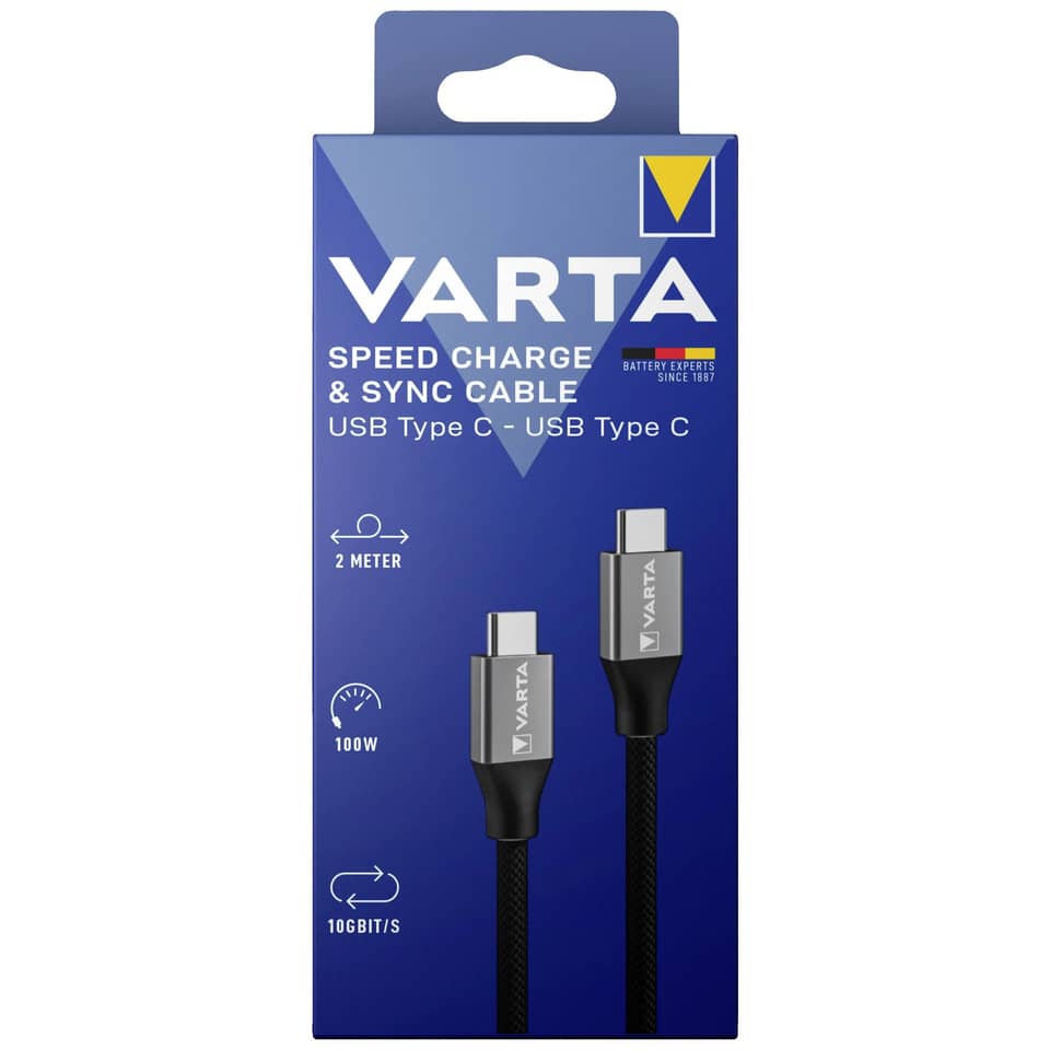 Ladegerät Speed Charge & Sync Kabel USB Typ C auf USB Typ C schwarz VARTA 57936 101 111 VARTA 57936 101 111 2m Speed Charge&Sync