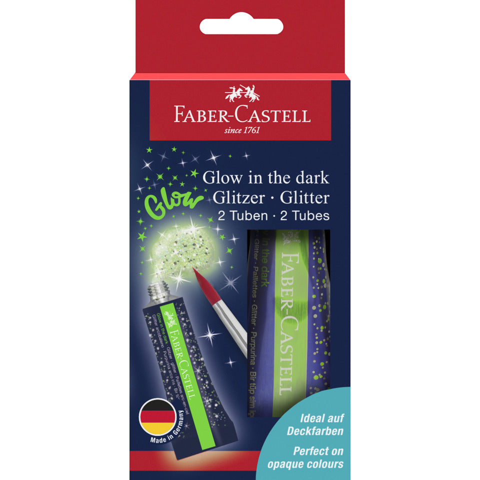 Glitterglue Glitzer Glow in the Dark, 2x12ml FABER CASTELL 125092 FABER CASTELL 125092 Dark