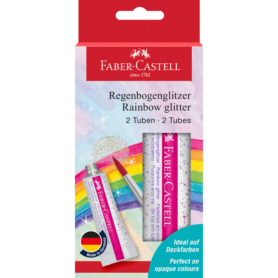 Glitterglue Glitzer Regenbogen, 2x12ml FABER CASTELL 125089