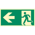 Hinweisschild "Rettungsweg links gehen" ISO 7010 148 x 297 mm   Kunststoff MOEDEL 60849 MOEDEL 60849 nachl. 297x148mm