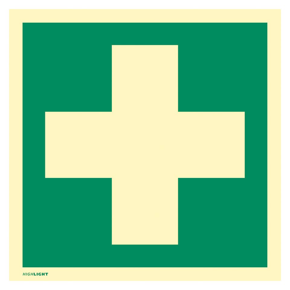 Hinweisschild "Erste Hilfe" ISO 7010 200 x 200 mm   Kunststoff MOEDEL 60708 MOEDEL 60708 langnachl. 200x200mm