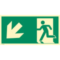 Hinweisschild "Rettungsweg schräg links unten" ISO 7010 148 x 297 mm   Kunststoff MOEDEL 60877 MOEDEL 60877 nachl. 297x148mm