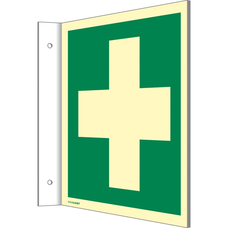 Fahnenschild "Erste Hilfe" 200 x 200 mm MOEDEL 65628 MOEDEL 65628 nachtleu. 200x200mm