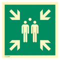 Hinweisschild "Sammelstelle" ISO 7010 400 x 400 mm   Aluminium nachleuchtend MOEDEL 60691 MOEDEL 60691 400x400mm