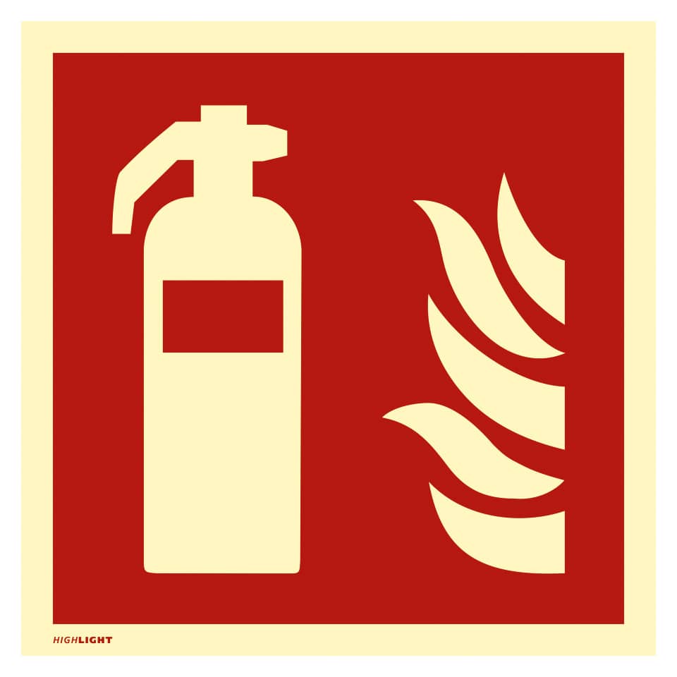Hinweisschild "Feuerlöscher" ISO 7010 148 x 148 mm   Folie selbstklebend MOEDEL 57117 MOEDEL 57117  148x148mm
