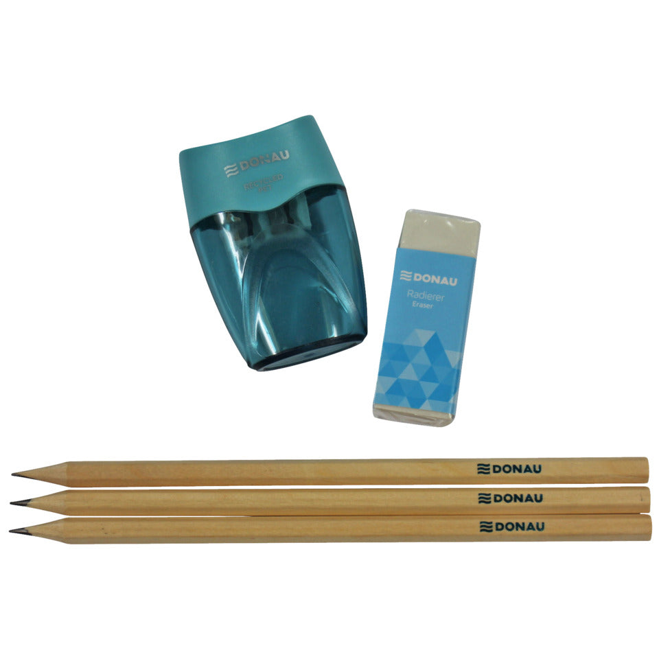 Schreibset ÖKO, 5-teilig, Blister, blau DONAU 7822100-17