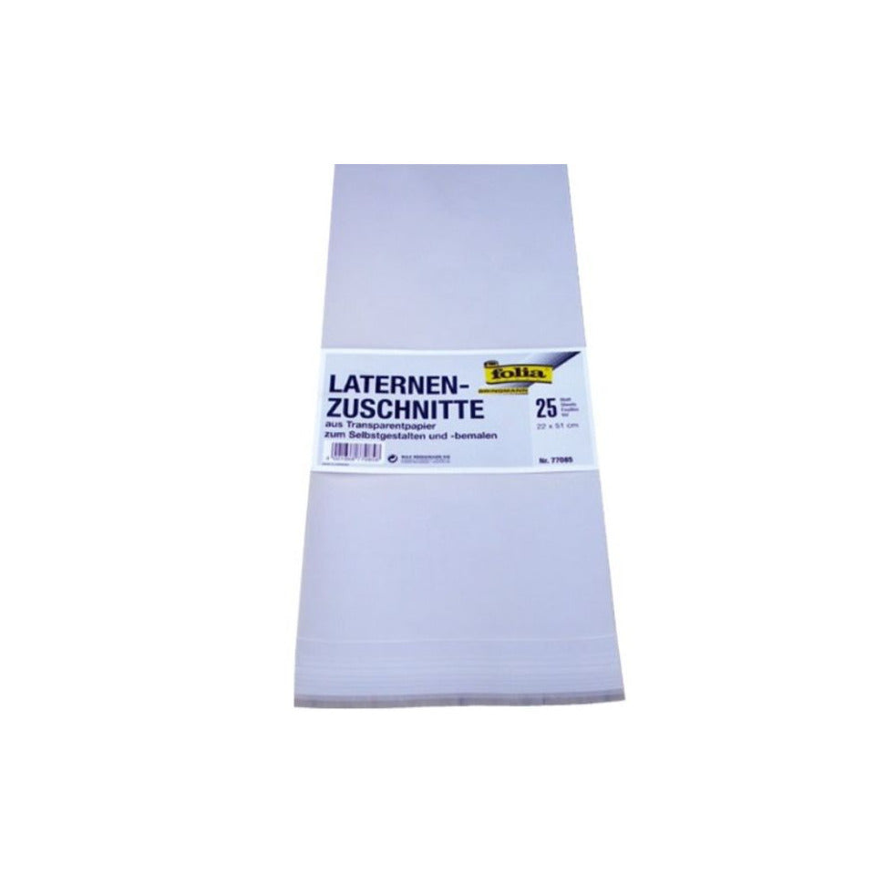 Laternenpapier weiß, 22x51cm, 25 Blatt, transparent FOLIA 77085 FOLIA 77085 22x51cm 25BL 115g
