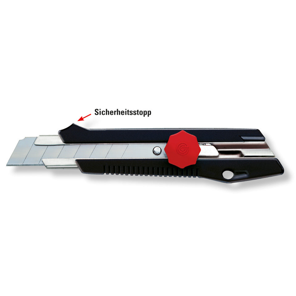 Cutter, Metallmesserführung, Schraubarretierung, Sicherheitsstopp, Klinge 18 mm ECOBRA 770500 ECOBRA 770500 +2 Ersatzklingen