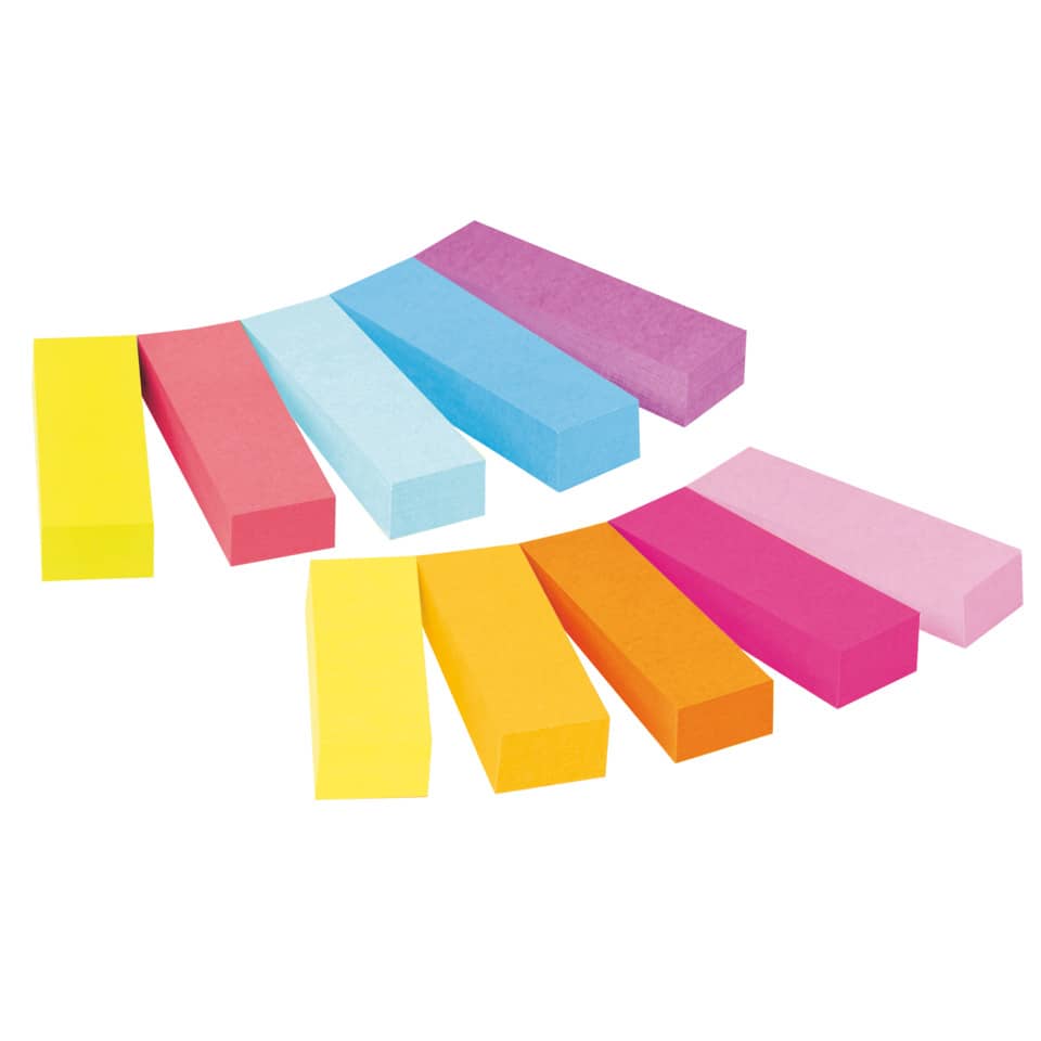 Haftstreifen Page Marker schmal, 15x50mm, 10x50 Blatt, sortiert POST-IT 670-10AB POST-IT 670-10AB  10x50Bl