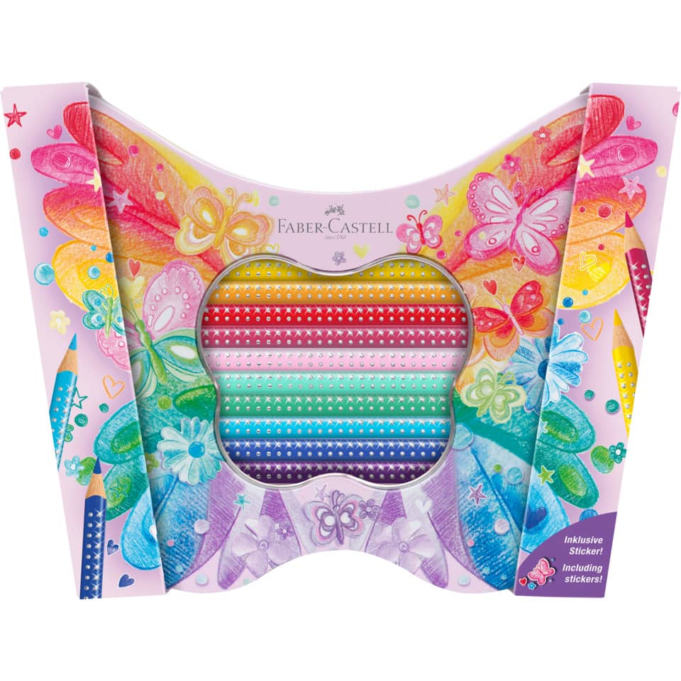 Farbstiftetui Sparkle, 20 Stück, sortiert FABER CASTELL 201971 FABER CASTELL 201971 Schmetterlingform