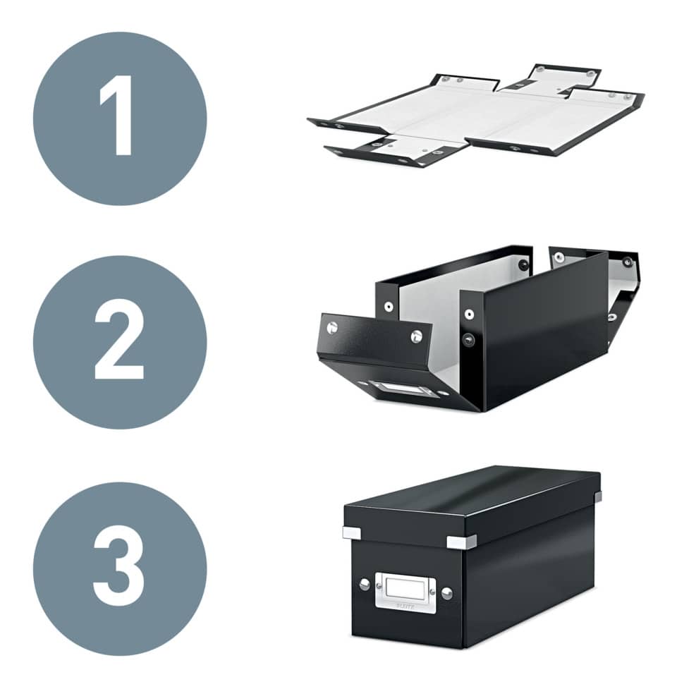 Archivbox Click & Store WOW CD, Graukarton, schwarz LEITZ 6041-00-95 LEITZ 6041-00-95 Click&Store