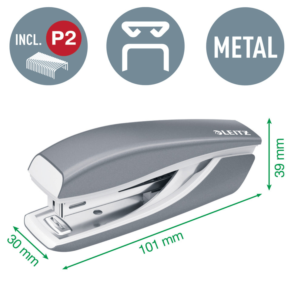 Locher+Hefter mini NeXXt WOW, 10 Blatt, Anschlagschiene, Metall, schwarz LEITZ 5561-20-95 LEITZ 5561-20-95 NeXXt