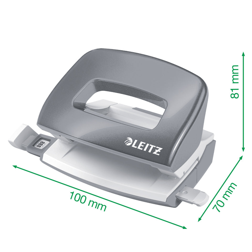 Locher+Hefter mini NeXXt WOW, 10 Blatt, Anschlagschiene, Metall, schwarz LEITZ 5561-20-95 LEITZ 5561-20-95 NeXXt