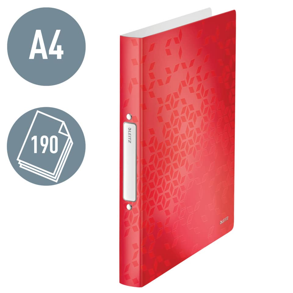 Ringbuch WOW, A4, PP, 2 Ringe, 25 mm, rot LEITZ 4257-00-26 LEITZ 4257-00-26 25mm PP