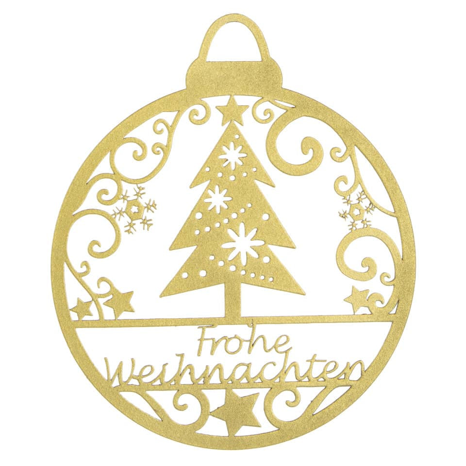 Aufhänger "Frohe Weihnachten'', Ø8cm, gold  10603 10603 D 8 cm