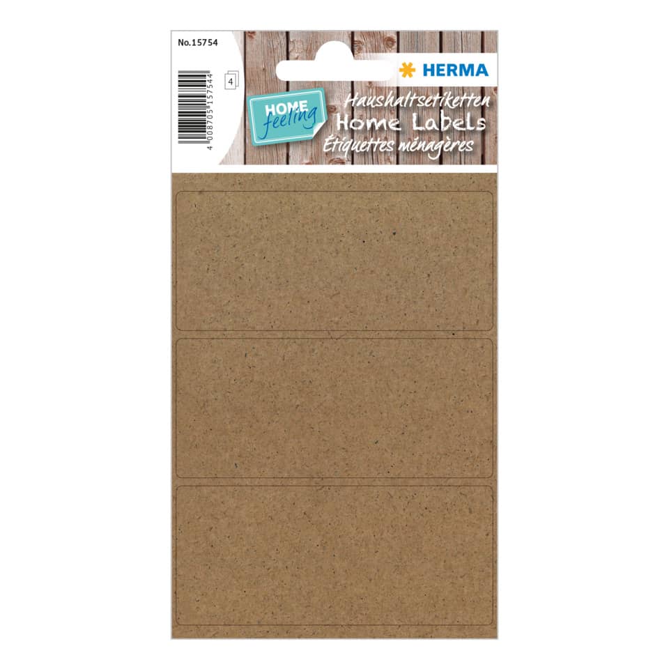 Haushaltsetikette Silphie, 82x36mm, oval, naturbraun HERMA 15754 HERMA 15754 HOME