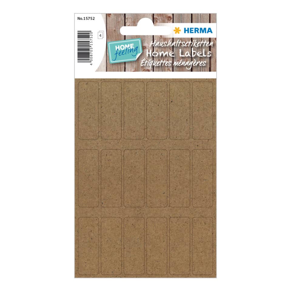 Haushaltsetikette Silphie, 12x34mm, oval, naturbraun HERMA 15752 HERMA 15752 HOME