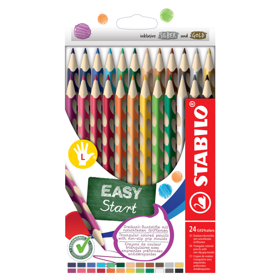 Farbstiftetui EASYcolors, Linkshänder, 24 Stück, sortiert STABILO 331/24 STABILO 331/24 Linkshänder
