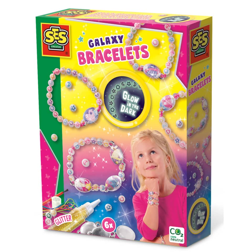 Bastelset Armbänder Glow in the Dark Galaxy SES CREATIVE 14761 SES Creative 14761 Galaxy