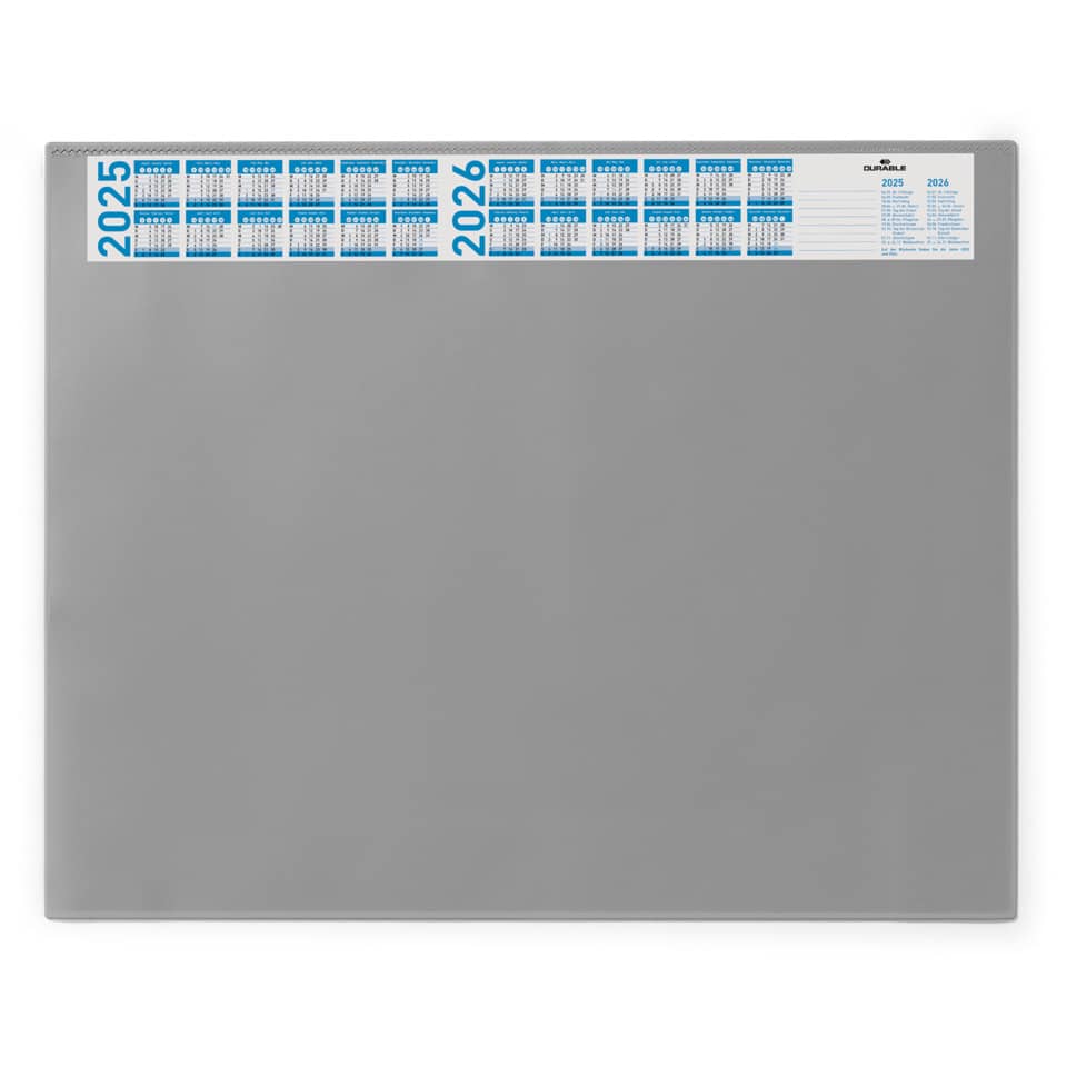 Schreibunterlage mit Jahreskalender, PVC, 650 x 520 mm, 2 mm, grau DURABLE 7204 10 DURABLE 7204 10   52,65 cm