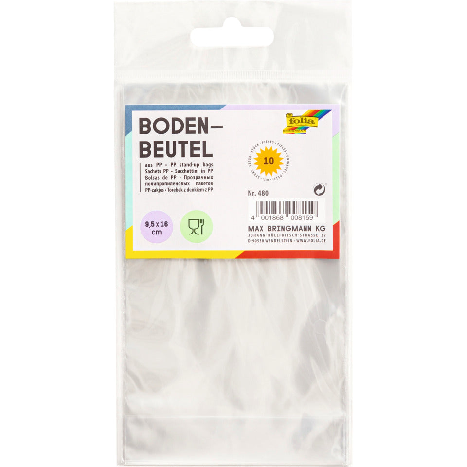 Bodenbeutel, 115x190mm, 10 Stück FOLIA 481 FOLIA 481  115x190 mm