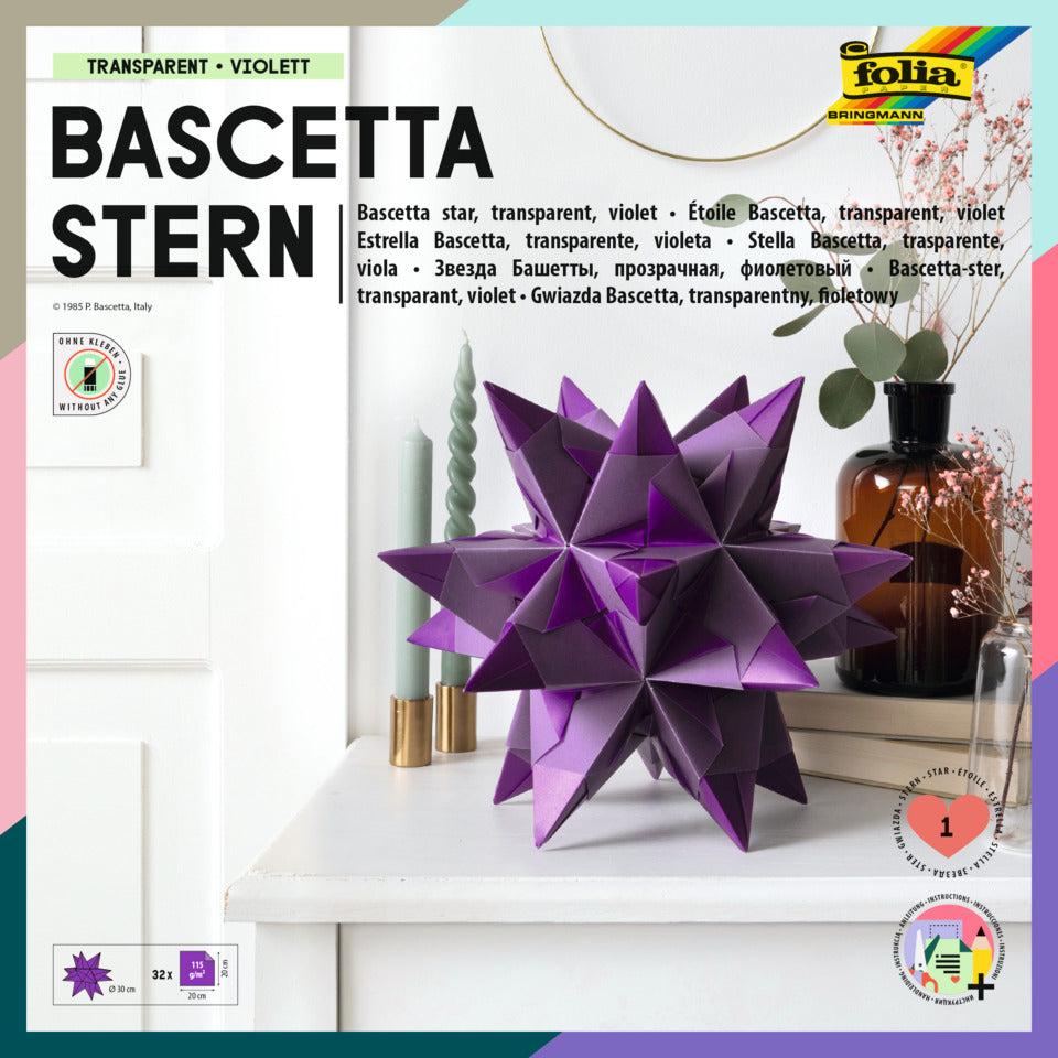 Bastelset Bascetta Stern, 20 x 20 cm, violett FOLIA 860/2020 FOLIA 860/2020 20x20cm