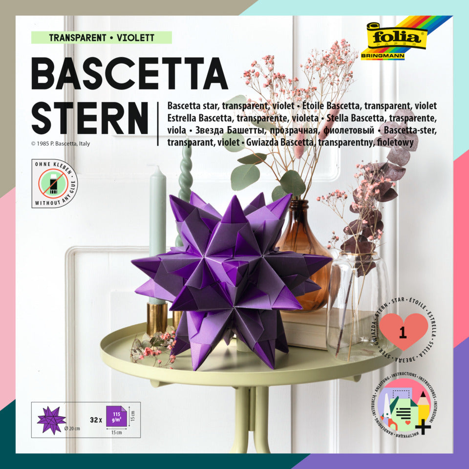Bastelset Bascetta Stern, 15 x 15 cm, violett FOLIA 860/1515 FOLIA 860/1515 15x15cm