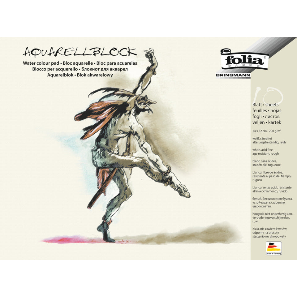 Aquarellblock, 24 x 32 cm, 200g/m², 10 Bogen FOLIA 8332 FOLIA 8332 10Bg/200g