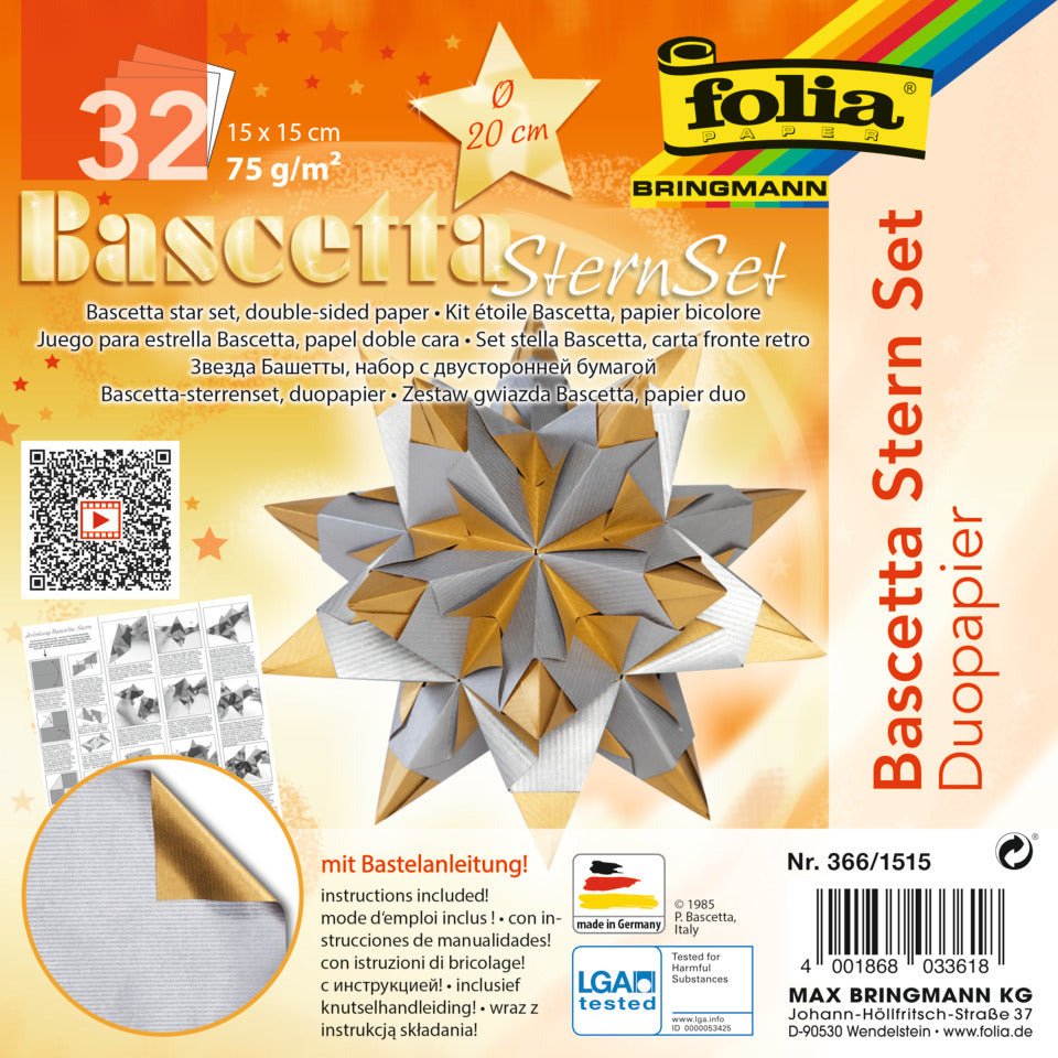 Bastelset Bascetta duo, 15 x 15 cm, silber/gold FOLIA 366/1515 FOLIA 366/1515 15x15cm