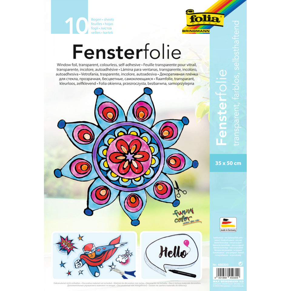Fensterfolie selbsthaftend, 35x50cm, 10 Blatt FOLIA 450300 FOLIA 450300 35x50cm 10er