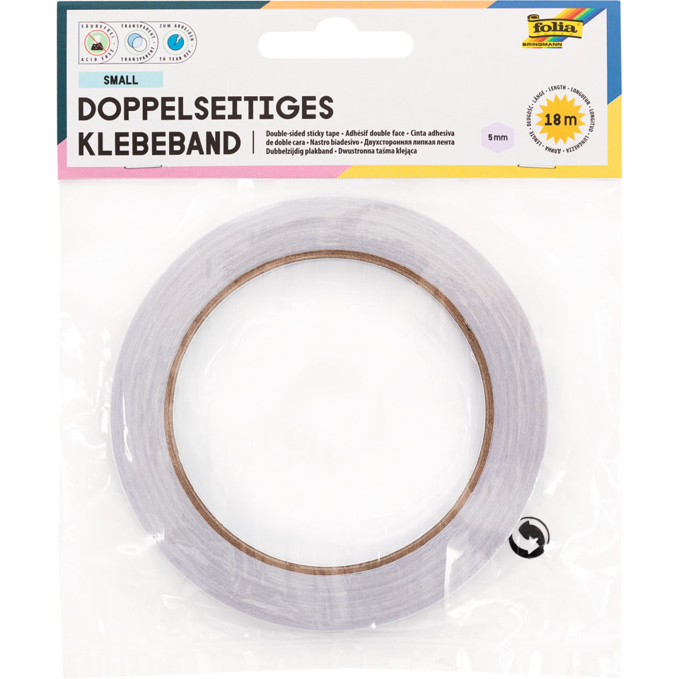 Doppelklebeband transparent, 5mmx18m FOLIA 55022 FOLIA 55022   5mm 18m