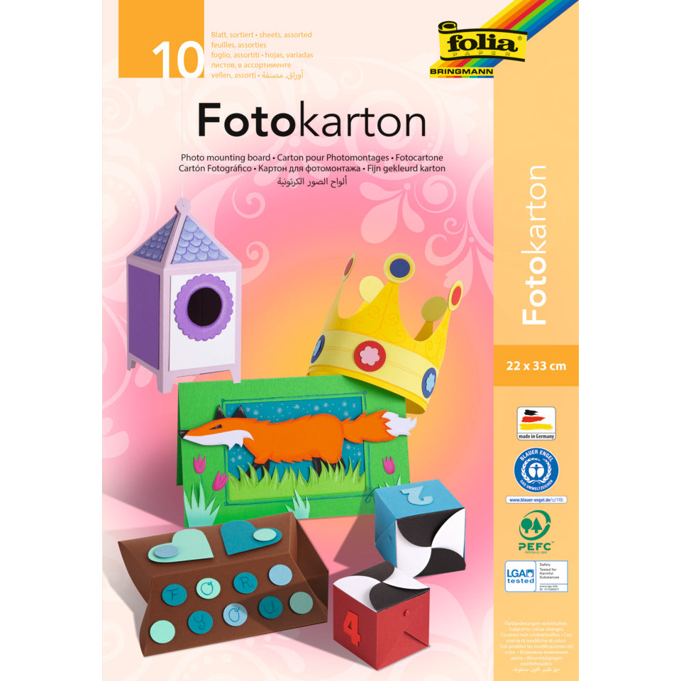 Fotokarton, 22x32cm, 300g/m², 10 Stück, sortiert FOLIA 660 FOLIA 660 22x32cm 300g 10BL