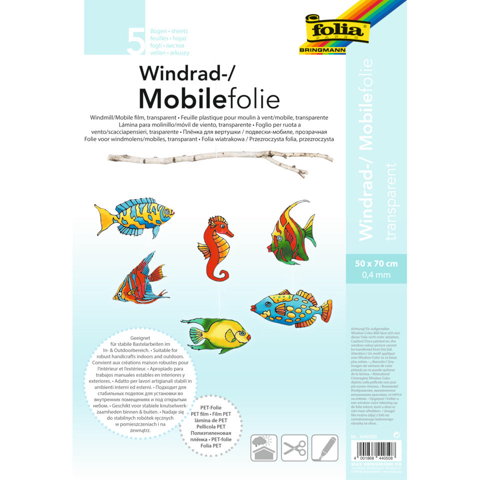 Fensterfolie Mobile, 50x70cm, 0,4mm, 5 Stück FOLIA 440500 FOLIA 440500 50x70cm