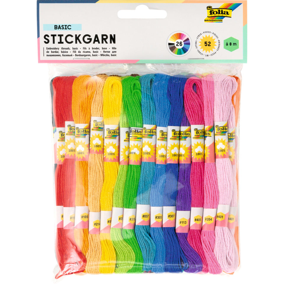 Bastelset Stickgarn, 52x8m, 52 Stück FOLIA 23991 FOLIA 23991   52x8m
