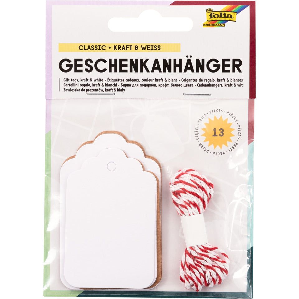 Anhänger, 12 Stück, sortiert FOLIA 12002